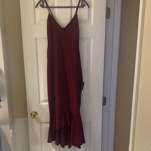 Lulu's Burgundy High Low Dress